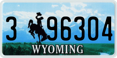 WY license plate 396304