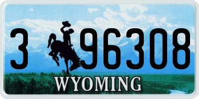 WY license plate 396308