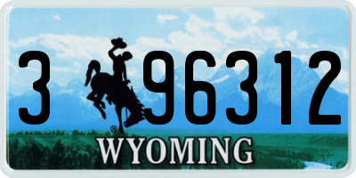 WY license plate 396312