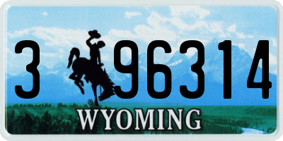 WY license plate 396314