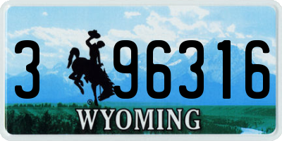 WY license plate 396316