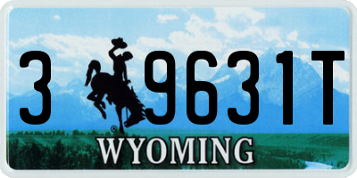 WY license plate 39631T