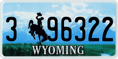 WY license plate 396322