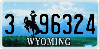 WY license plate 396324
