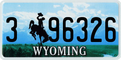 WY license plate 396326