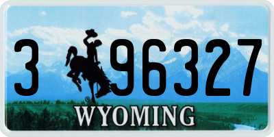 WY license plate 396327