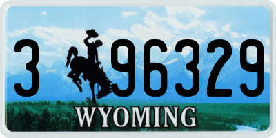 WY license plate 396329