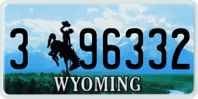 WY license plate 396332