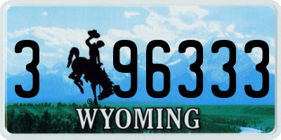 WY license plate 396333