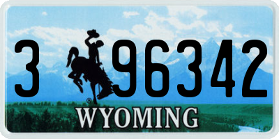 WY license plate 396342
