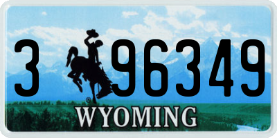 WY license plate 396349