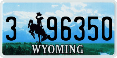 WY license plate 396350