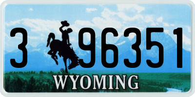 WY license plate 396351