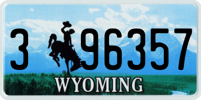 WY license plate 396357