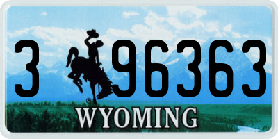 WY license plate 396363