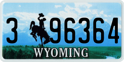 WY license plate 396364