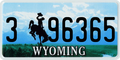 WY license plate 396365