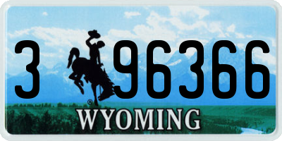WY license plate 396366