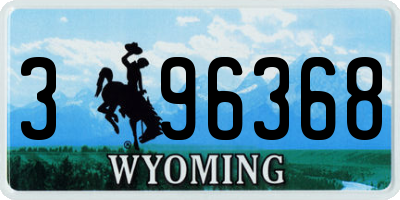 WY license plate 396368