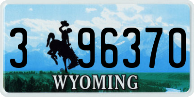 WY license plate 396370