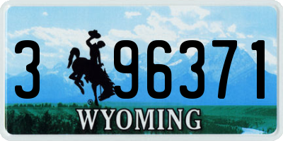 WY license plate 396371