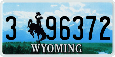 WY license plate 396372