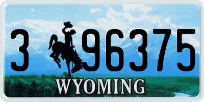 WY license plate 396375