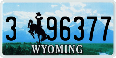 WY license plate 396377