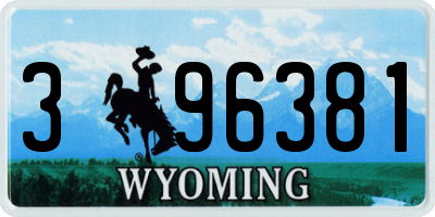 WY license plate 396381