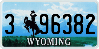 WY license plate 396382