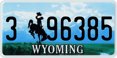 WY license plate 396385