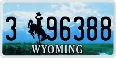 WY license plate 396388