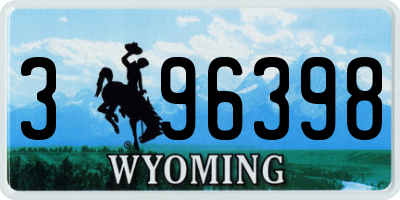WY license plate 396398