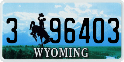 WY license plate 396403