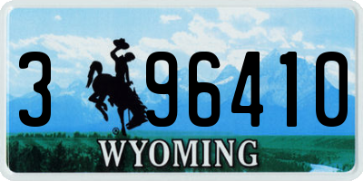 WY license plate 396410