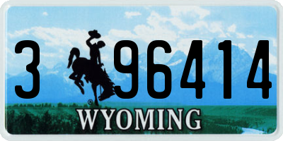 WY license plate 396414