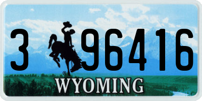 WY license plate 396416