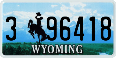 WY license plate 396418