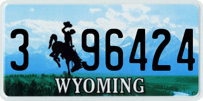 WY license plate 396424