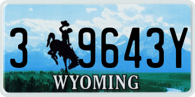 WY license plate 39643Y