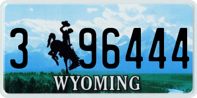 WY license plate 396444