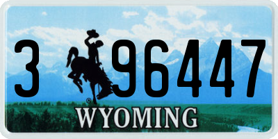 WY license plate 396447