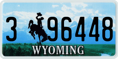 WY license plate 396448