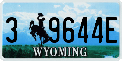 WY license plate 39644E