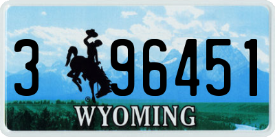 WY license plate 396451