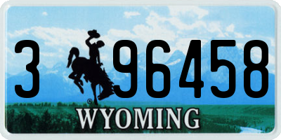 WY license plate 396458