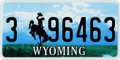 WY license plate 396463