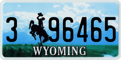 WY license plate 396465