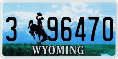 WY license plate 396470