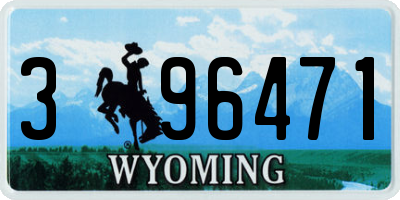 WY license plate 396471